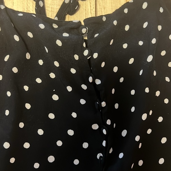 Madewell ruffle strap cami black and white polka dot size 2 - Picture 3 of 6